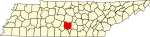 Map of Tennessee highlighting Bedford County